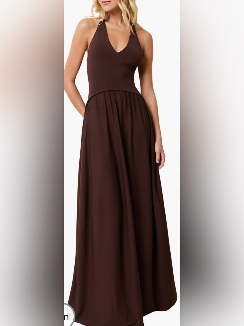 NWT Solid & Striped The Maggie Crossback Maxi Dress in Raisin Brown Size Small